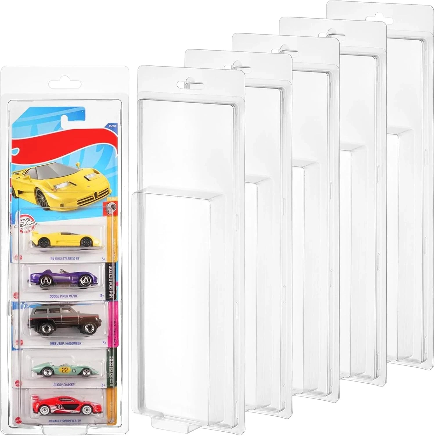 Protector Case for 5-Pack Hot Wheels Mainline Individual 5 Car Clamshell Display
