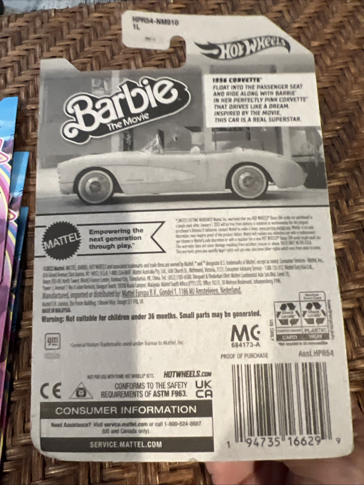 2023 Hot Wheels Barbie The Movie 1956 Corvette Pink Body Lot of 10