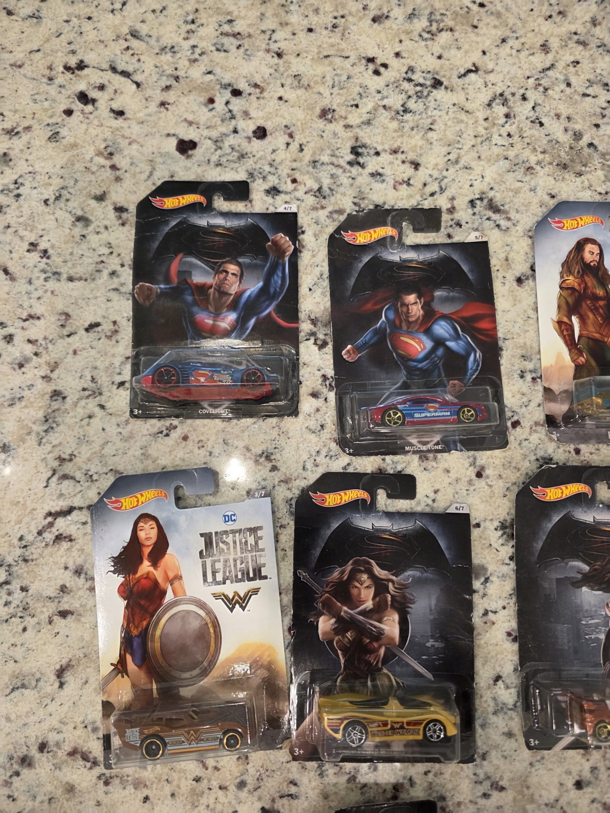 Hot Wheels DC Marvel Character Cars Lot of 18 Batman Superman Spider-Man Justice