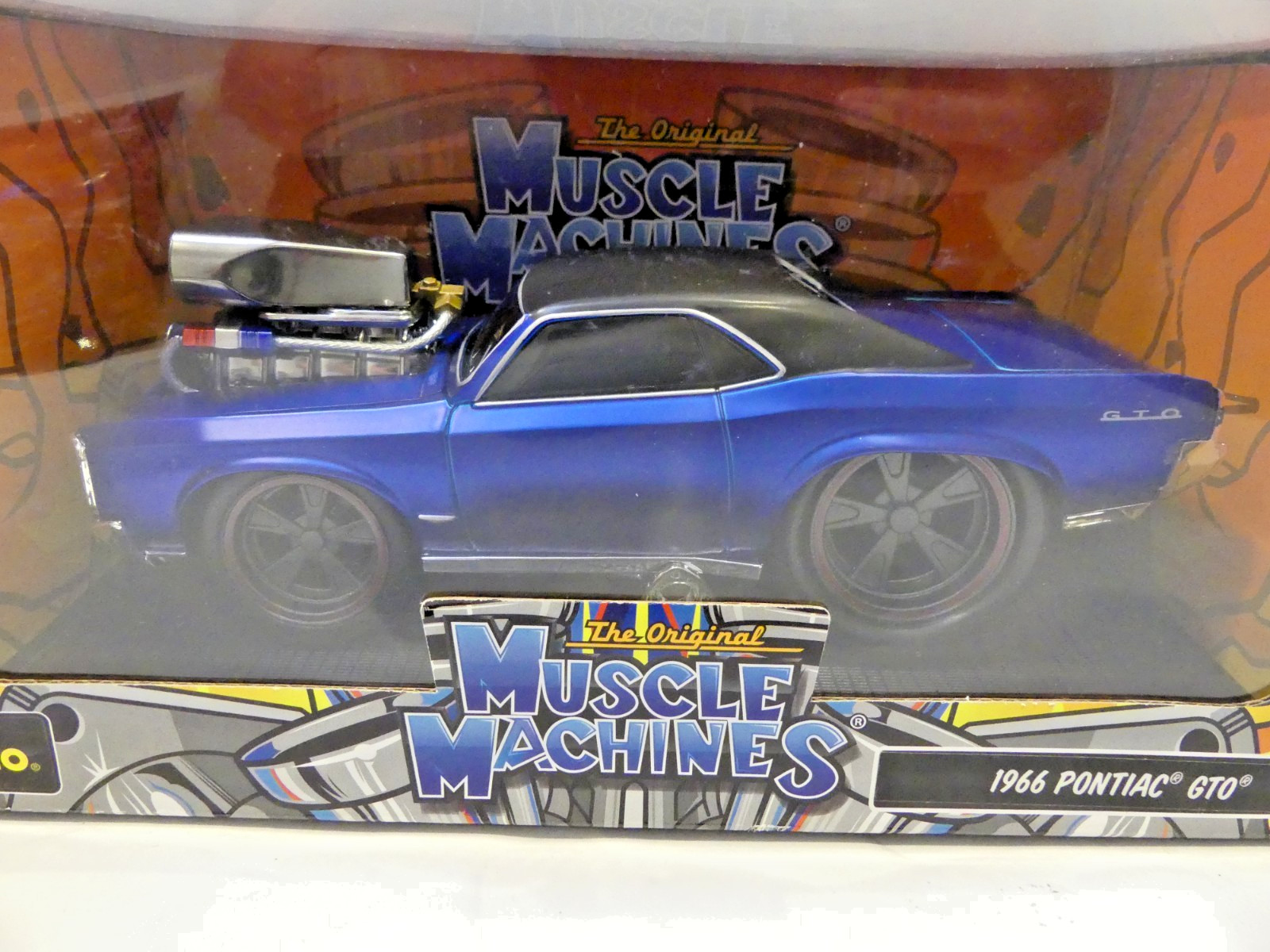 MUSCLE MACHINES BY MAISTO 1966 PONTIAC GTO – SATIN BLUE 1:24 #32234 – NASTY’!!!