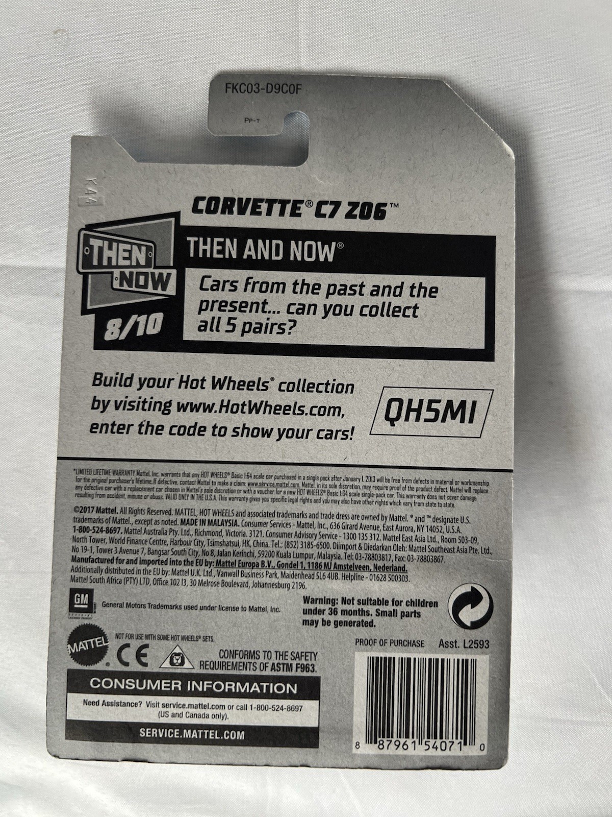 Hot Wheels Corvette C7 Z06 Then & Now KMART Exclusive Color, 2018 Factory Sealed