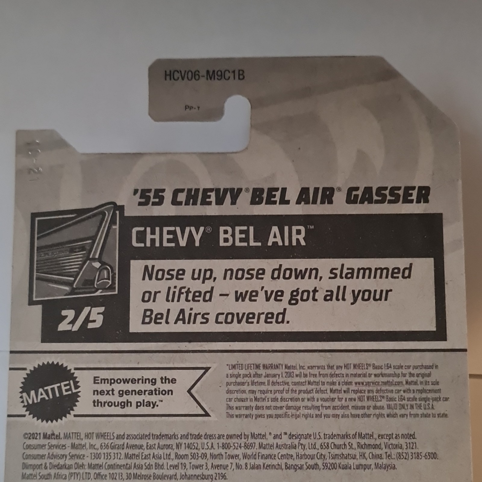 HOT WHEELS ‘55 Chevy Bel Air Gasser Comes with a free stand.
