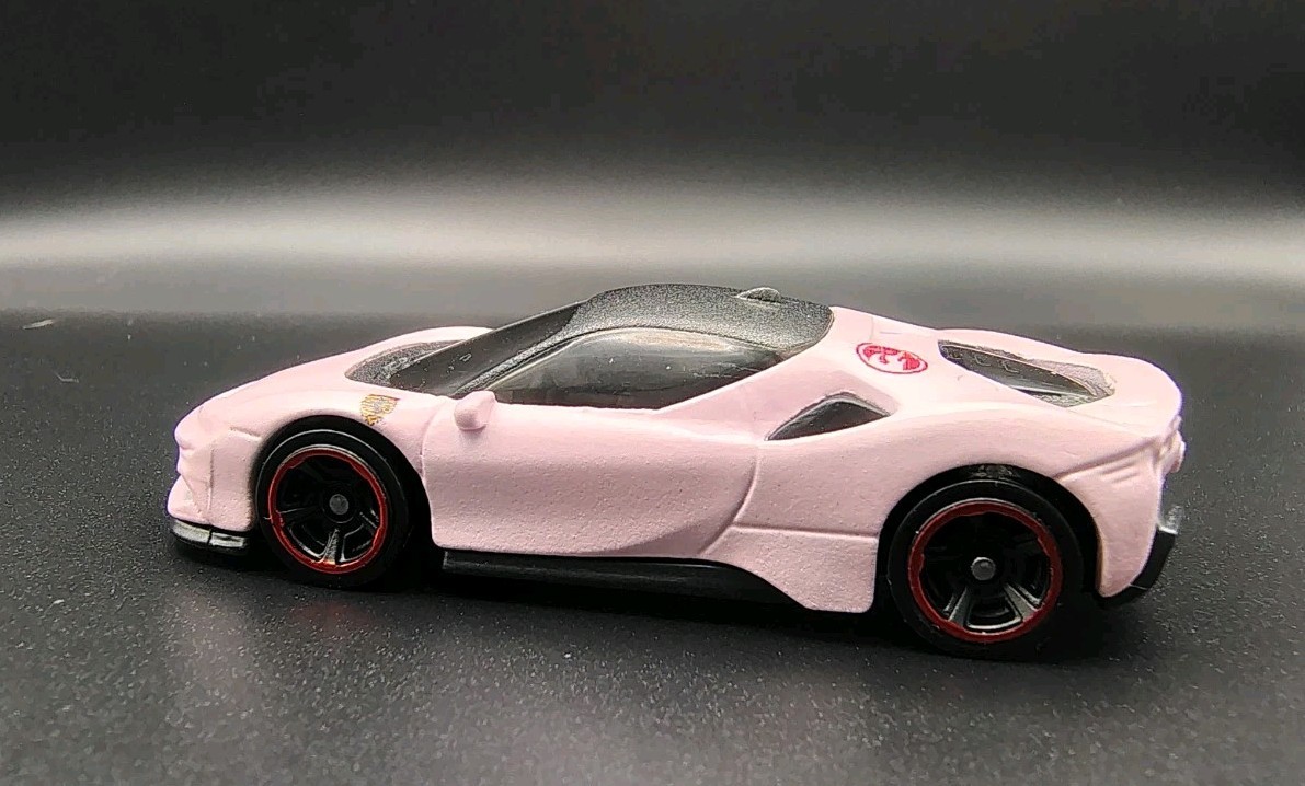 Custom Hot Wheels Ferrari SF90 Stradale Pink 1/64 Stock Wheels NoScalpCustoms