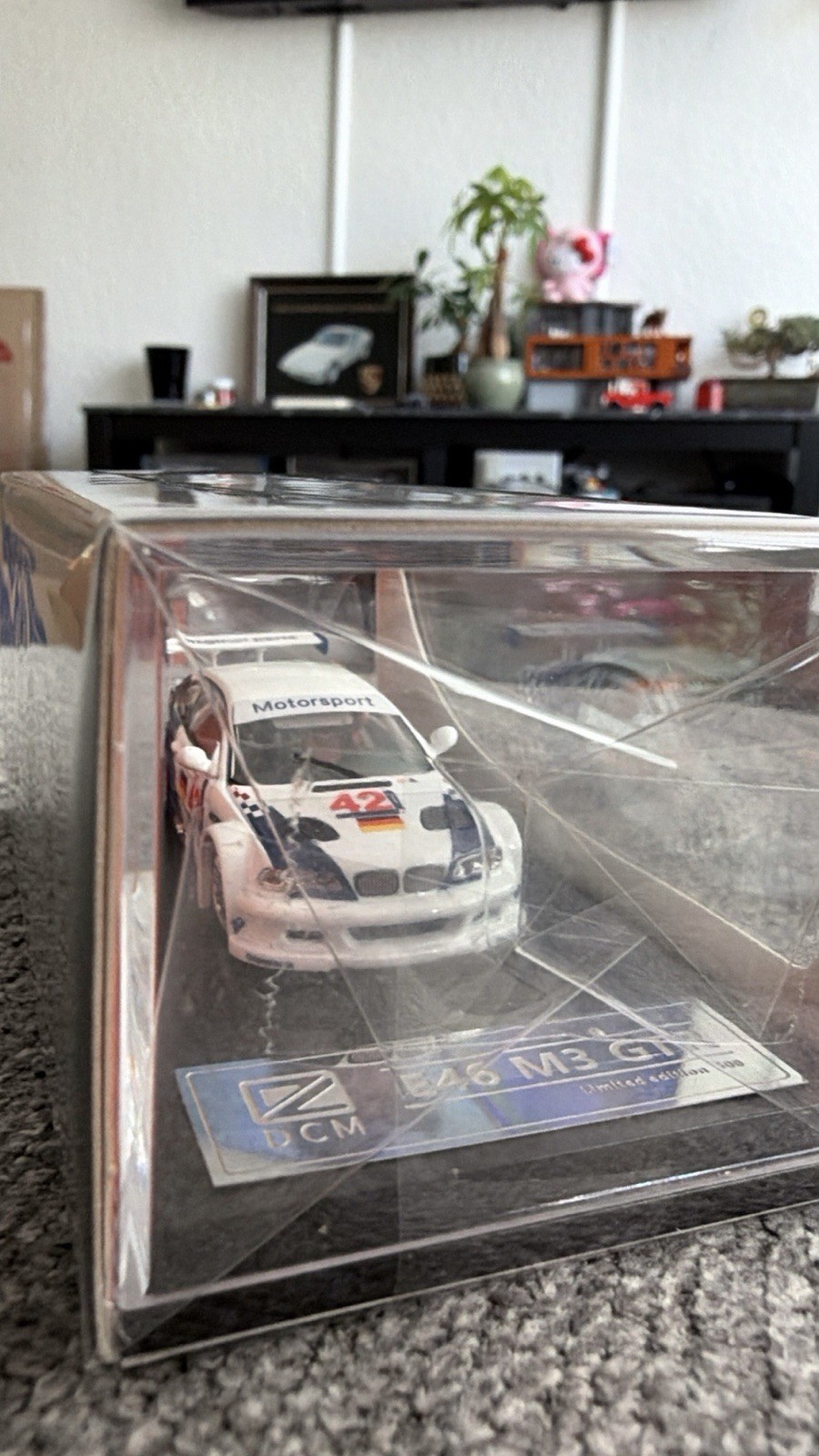 DCM 1:64 White BMW M3 GTR E46 #42 Widebody Sports Model Diecast Display Car