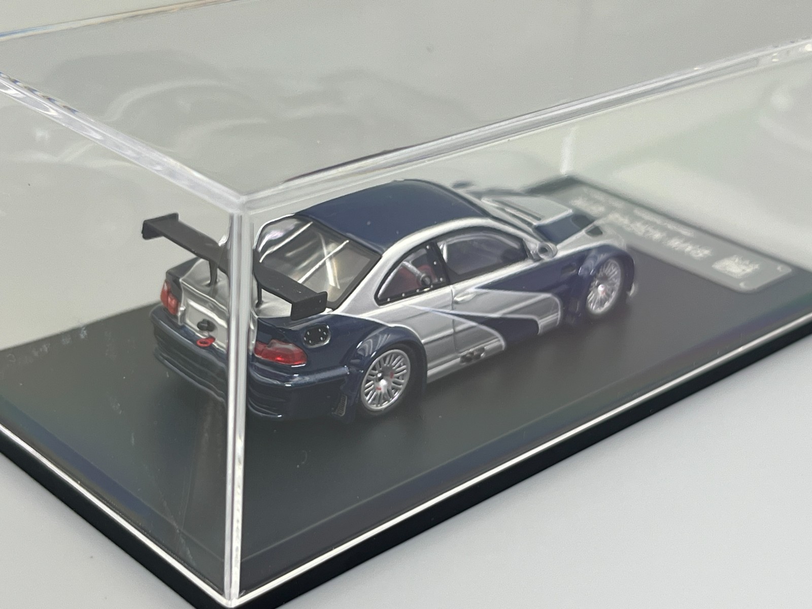 BMW E46 M3 GTR Need for Speed Most Wanted DCM Model 1/64 scale with display case