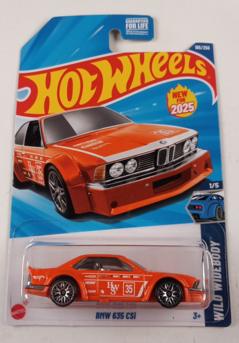 2025 Hot Wheels BMW 635 CSi Orange 185/250 Wild Widebody 1/5