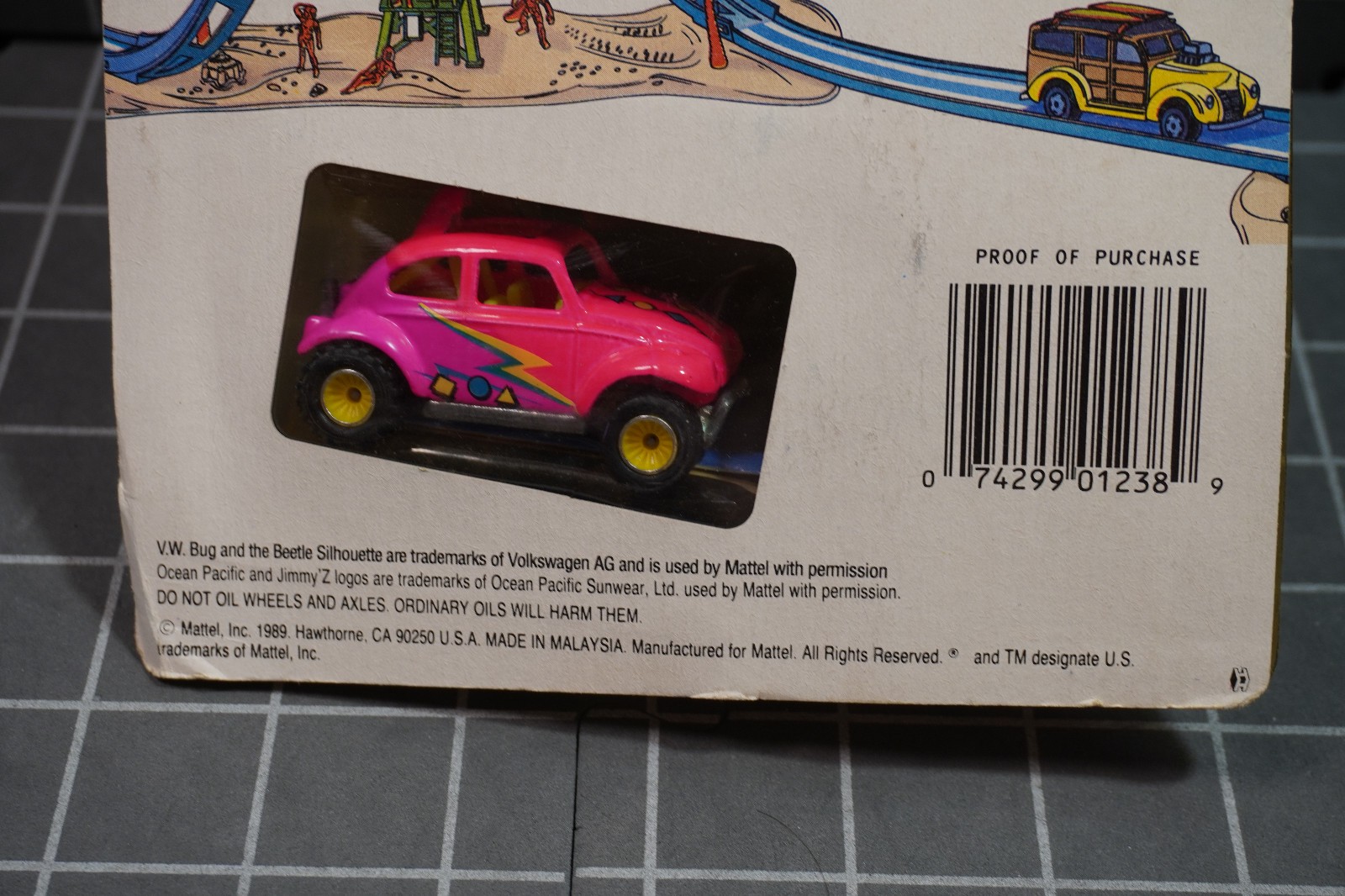 Hot Wheels – 1989 California Custom – #1238 VW BAJA BUG – Pink – NIB