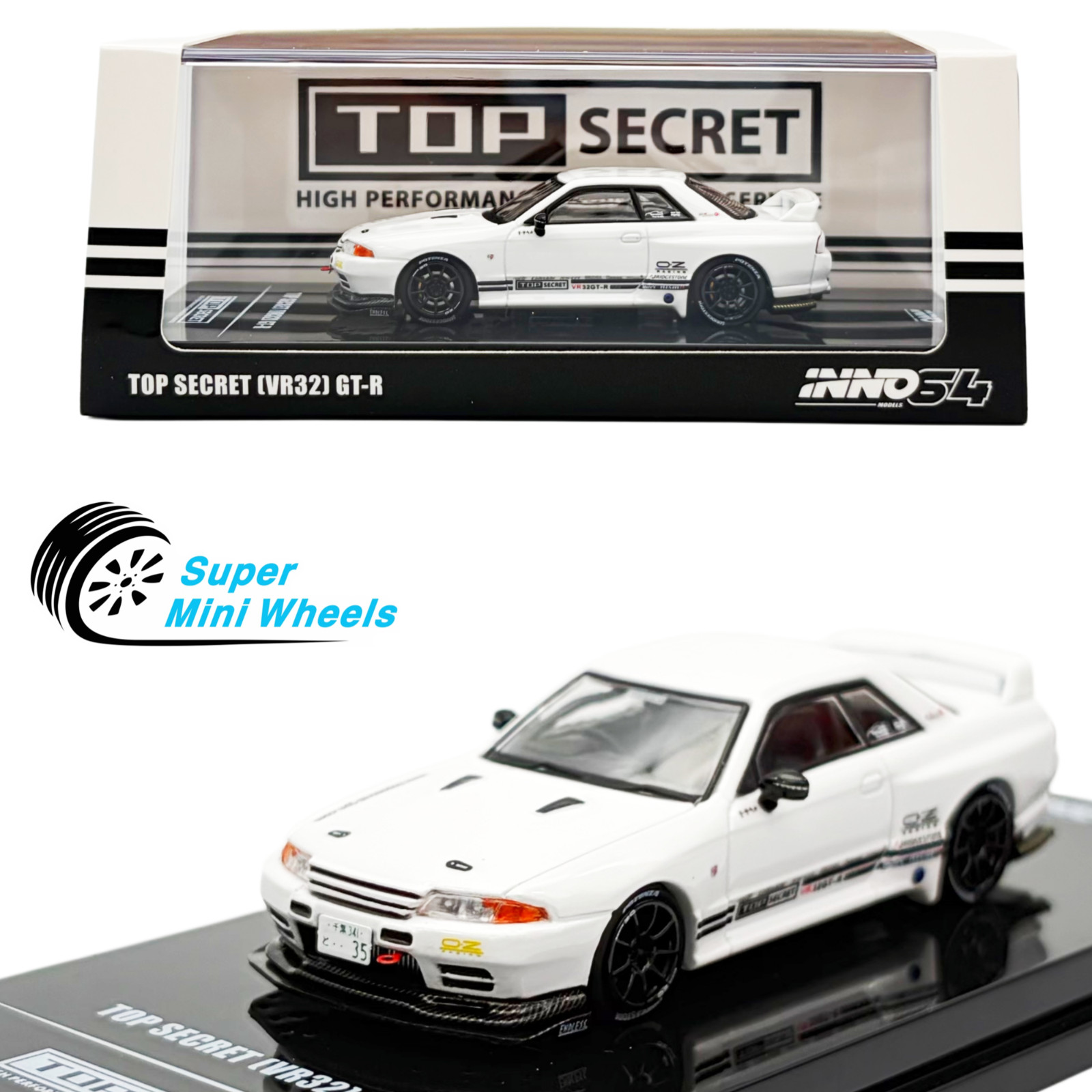 INNO64 1:64 Top Secret VR32 GT-R White