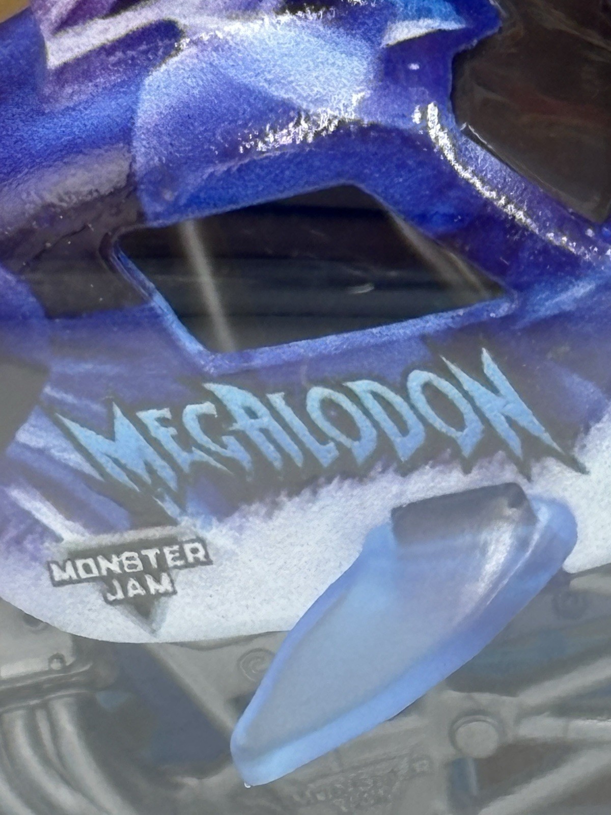New Design Monster Jam Megalodon with clear blue tires 1:64 Scale