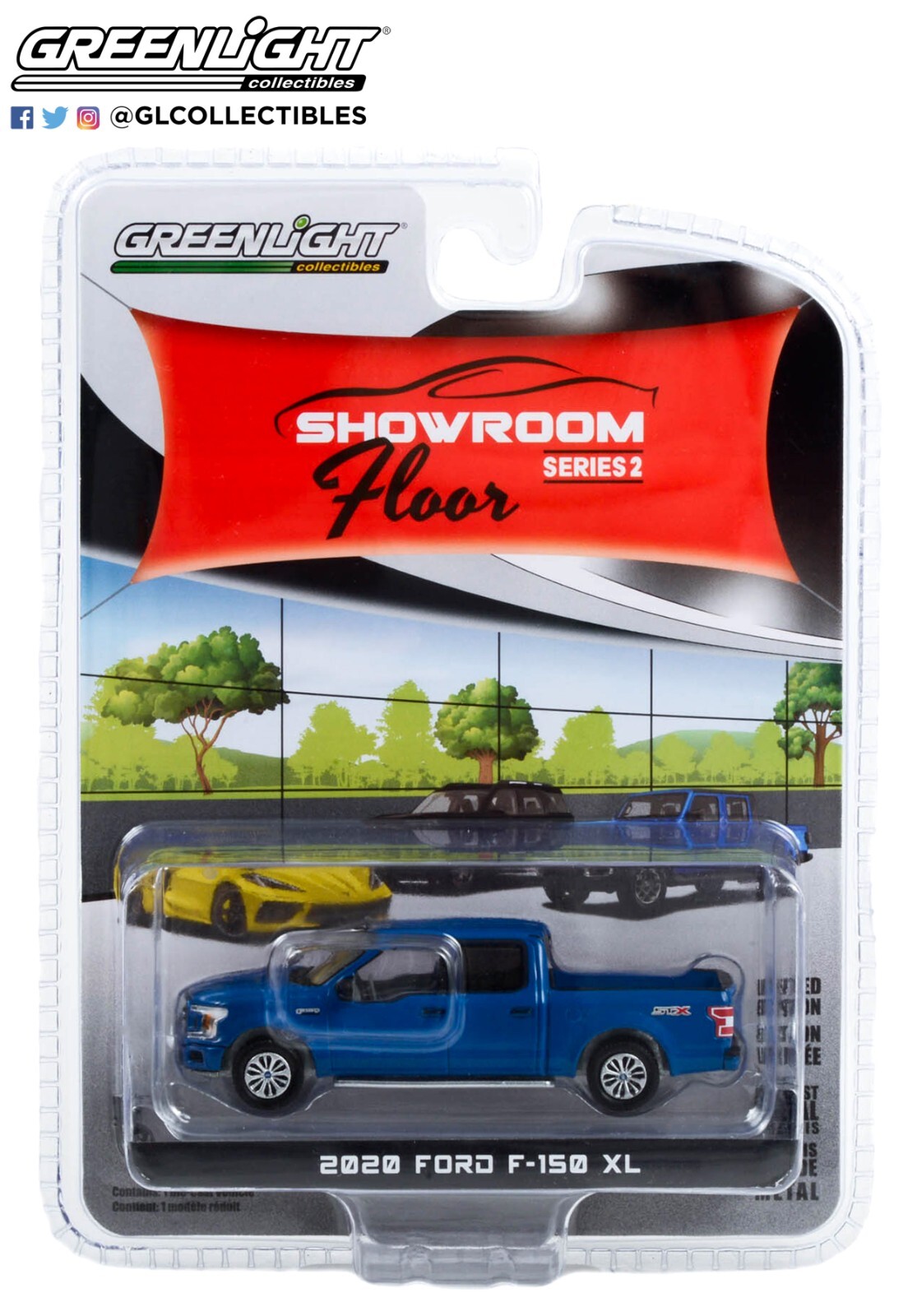 Greenlight Showroom Floor Series 2, 2022 Ford F-150 XL Blue 1/64 FREE SHIP