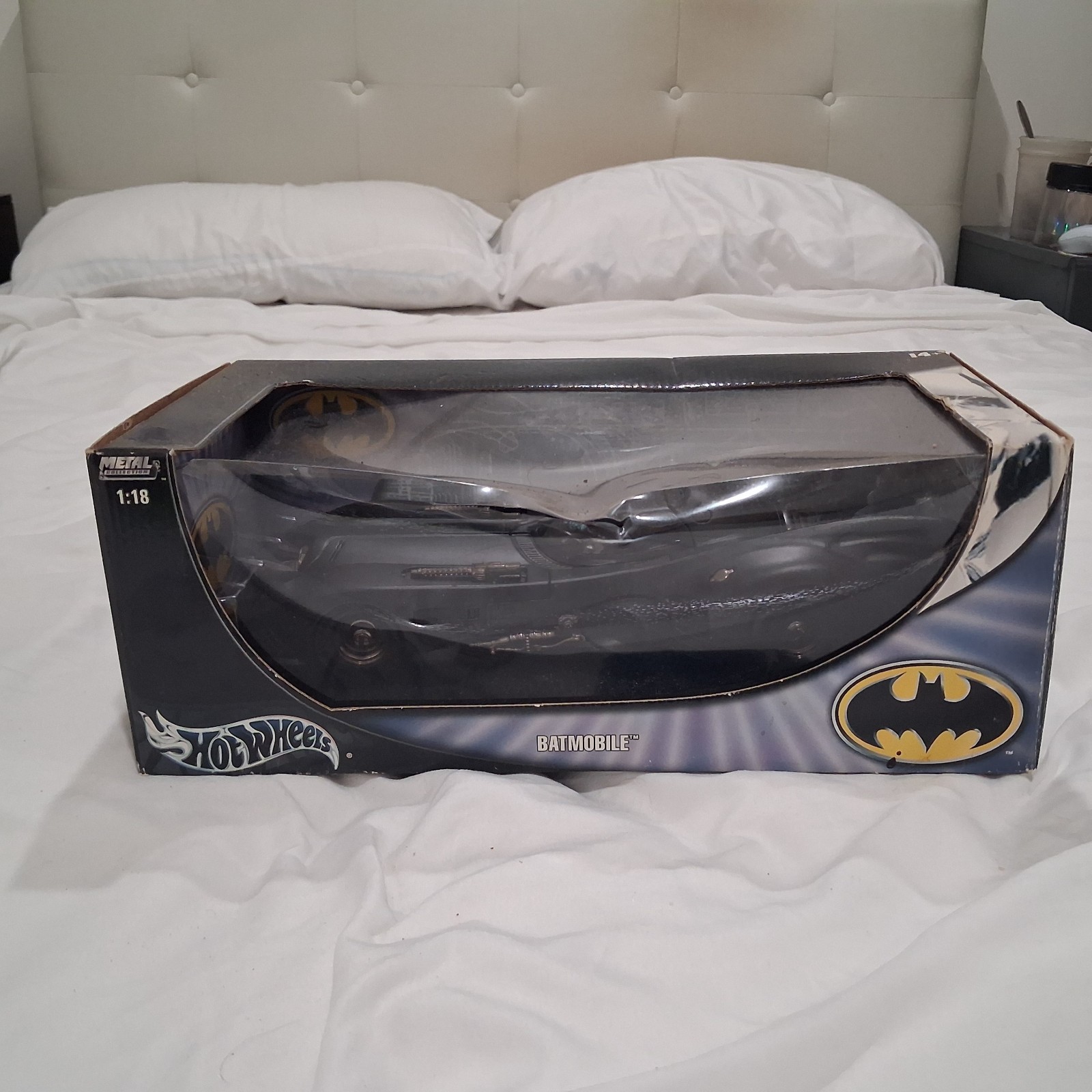 Hot Wheels Batman Batmobile 1:18 Black Diecast Car Unopened Box w/ Case