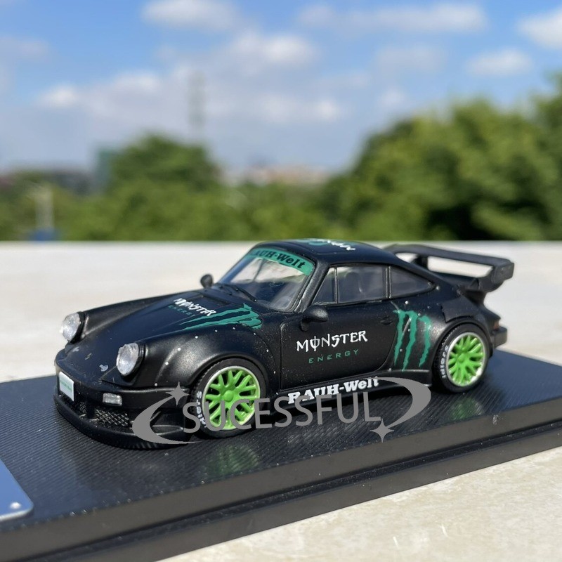 Black Green Monster Energy RWB 930 Porsche ModelCollect 1:64 Diecast NIB