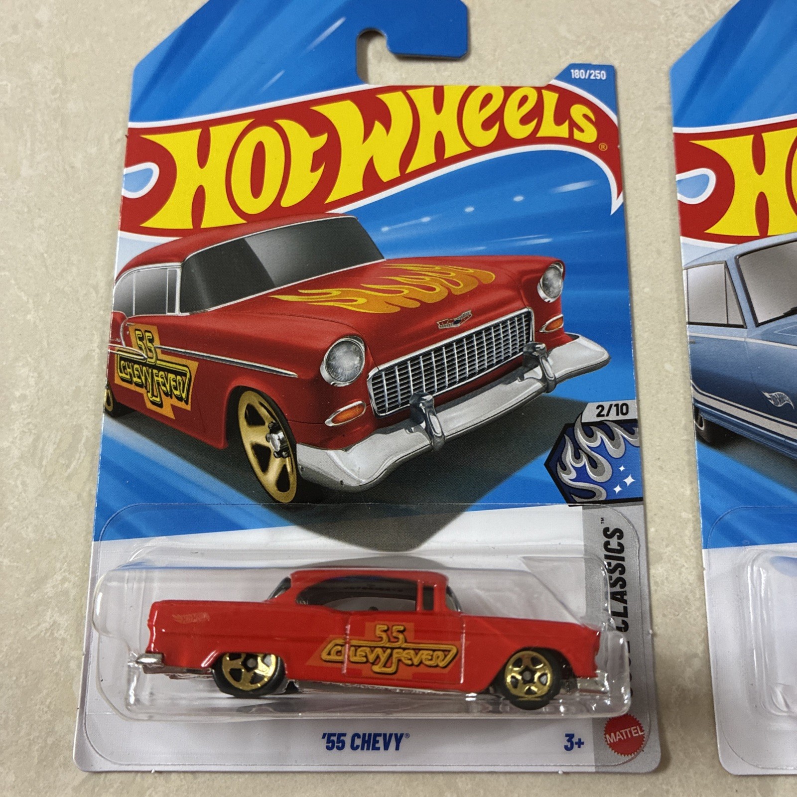 2 Hot Wheels – Red ’55 Chevy / Blue ‘63 Chevy II (2026) Mainline Lot Free Ship!