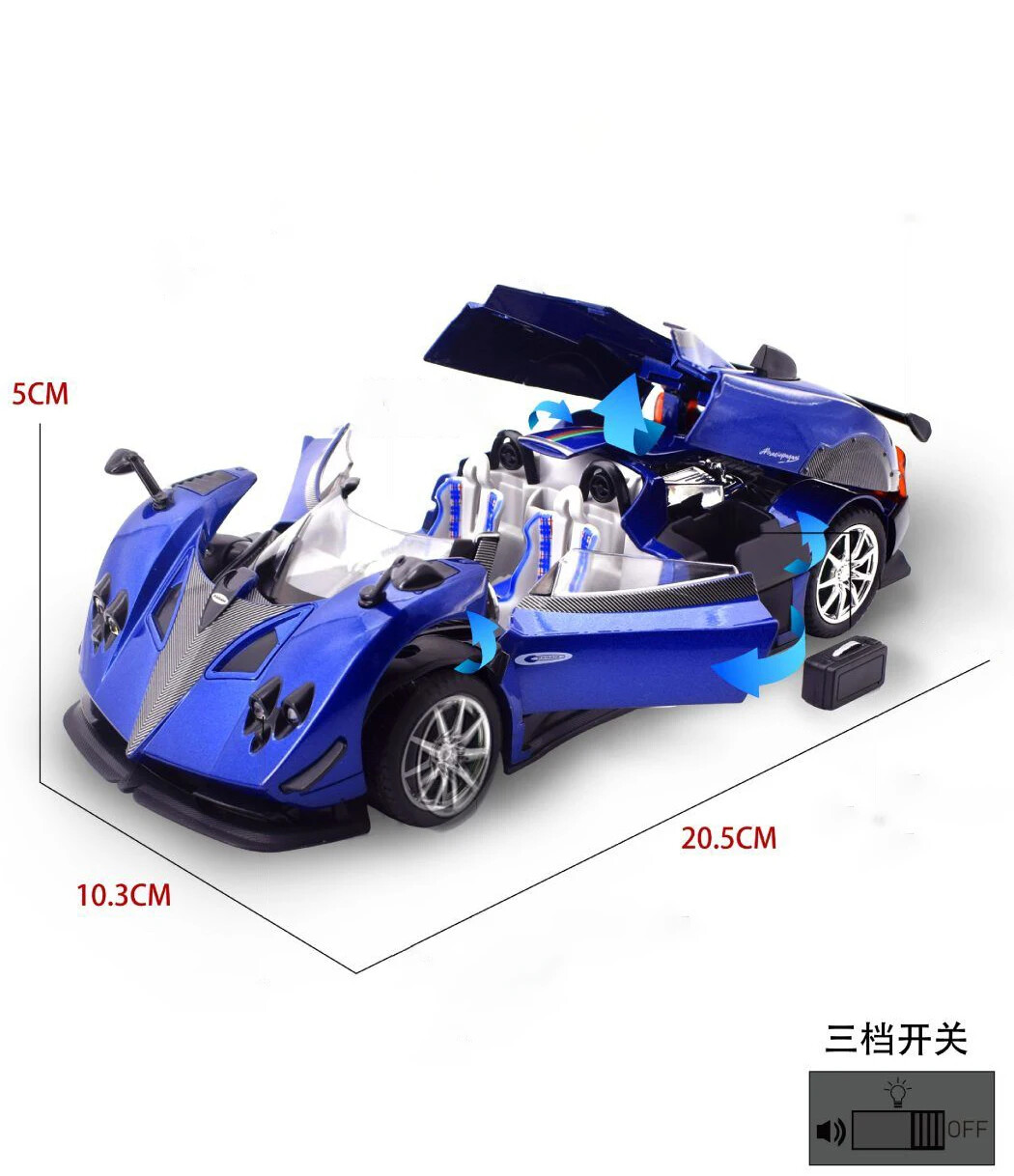 1:24 Pagani Zonda HP Barchetta Alloy Car Model Diecast Toy Vehicle Sound Light