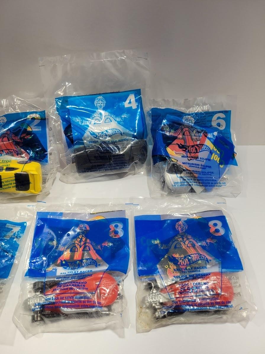 Hot Wheels McDonald’s Happy Meal Car Lot 8pc Truck Dragster Multi-Color Toy