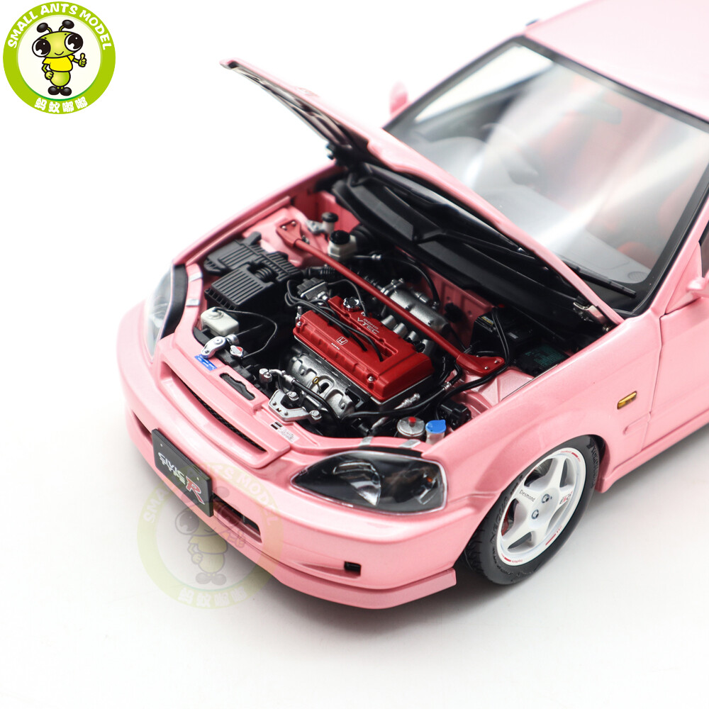 1/18 MOTORHELIX Honda CIVIC Type R EK9-120 Pink EVO Wheels Diecast Model Car