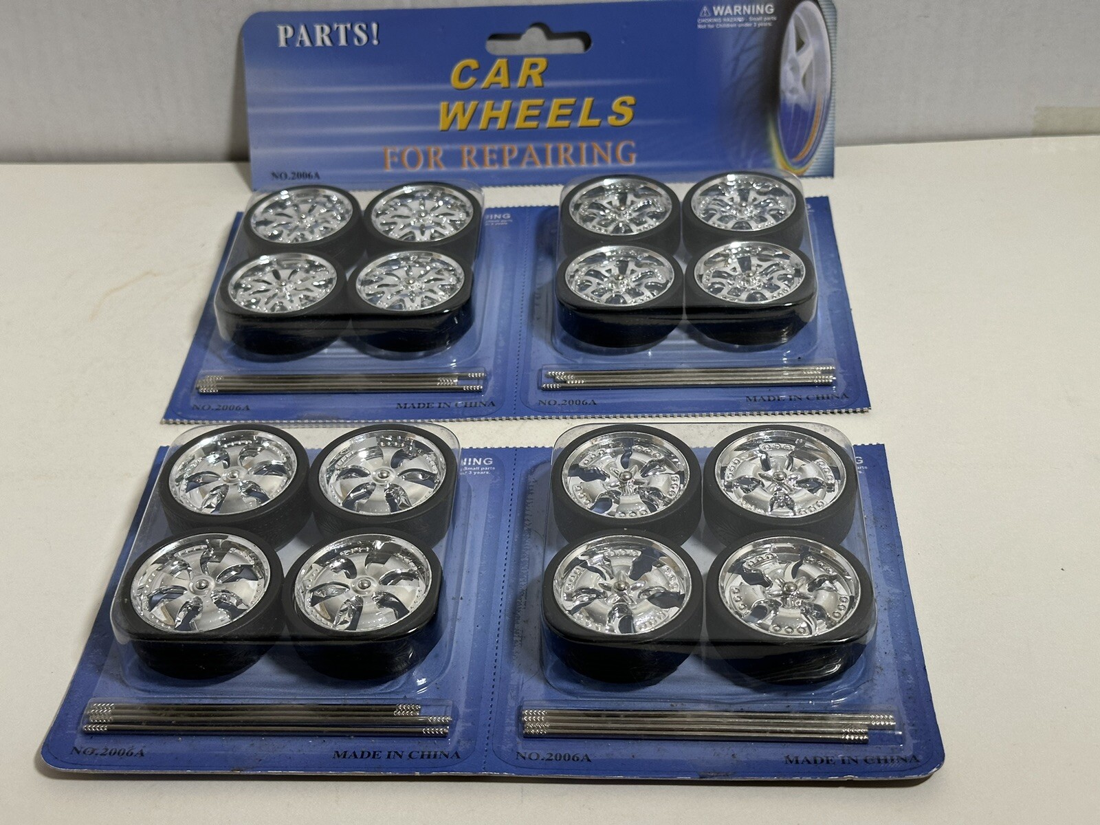 4 SET SPINNING CAR WHEELS FOR 1:18 – 1:16 CARS REPAIRING CUSTOMIZED 1.5″X0.5″
