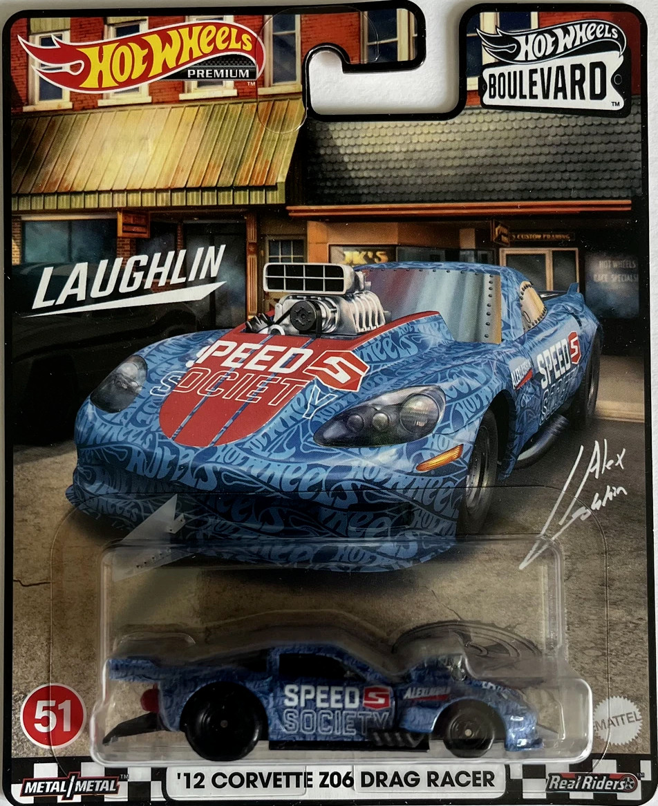 2022 Hot Wheels Premium Boulevard ’12 Corvette Z06 Drag Racer Alex Laughlin #51