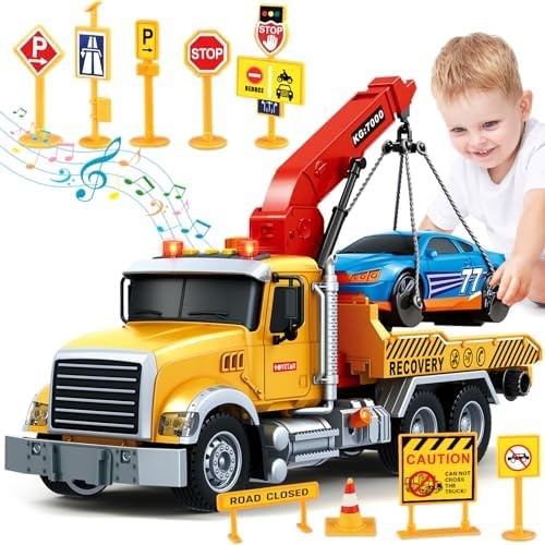 Kids Toys for 3 4 5 6 7 Years Old Boys, 15″ Large Tow Truck Toy, Friction Pow…