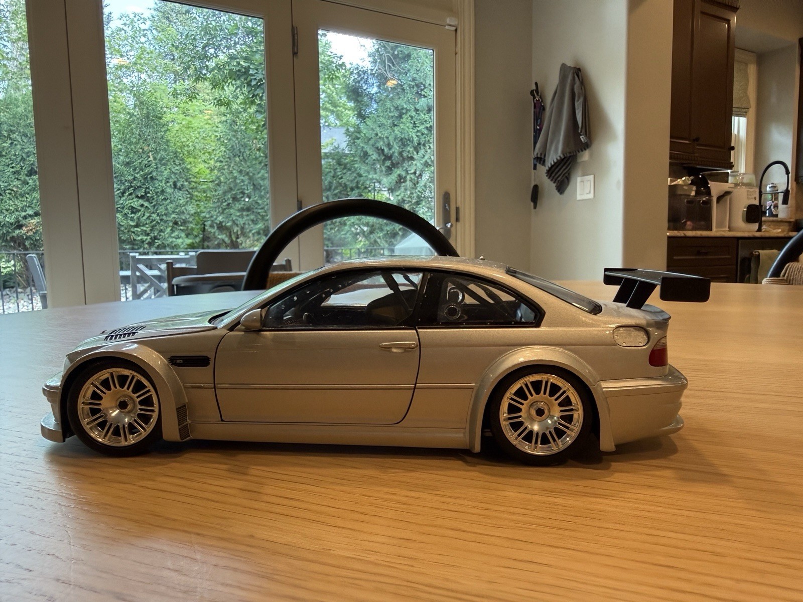 MINICHAMPS 1:18 BMW M3 GTR 2001 Silver Diecast Street, Opening Doors Hood