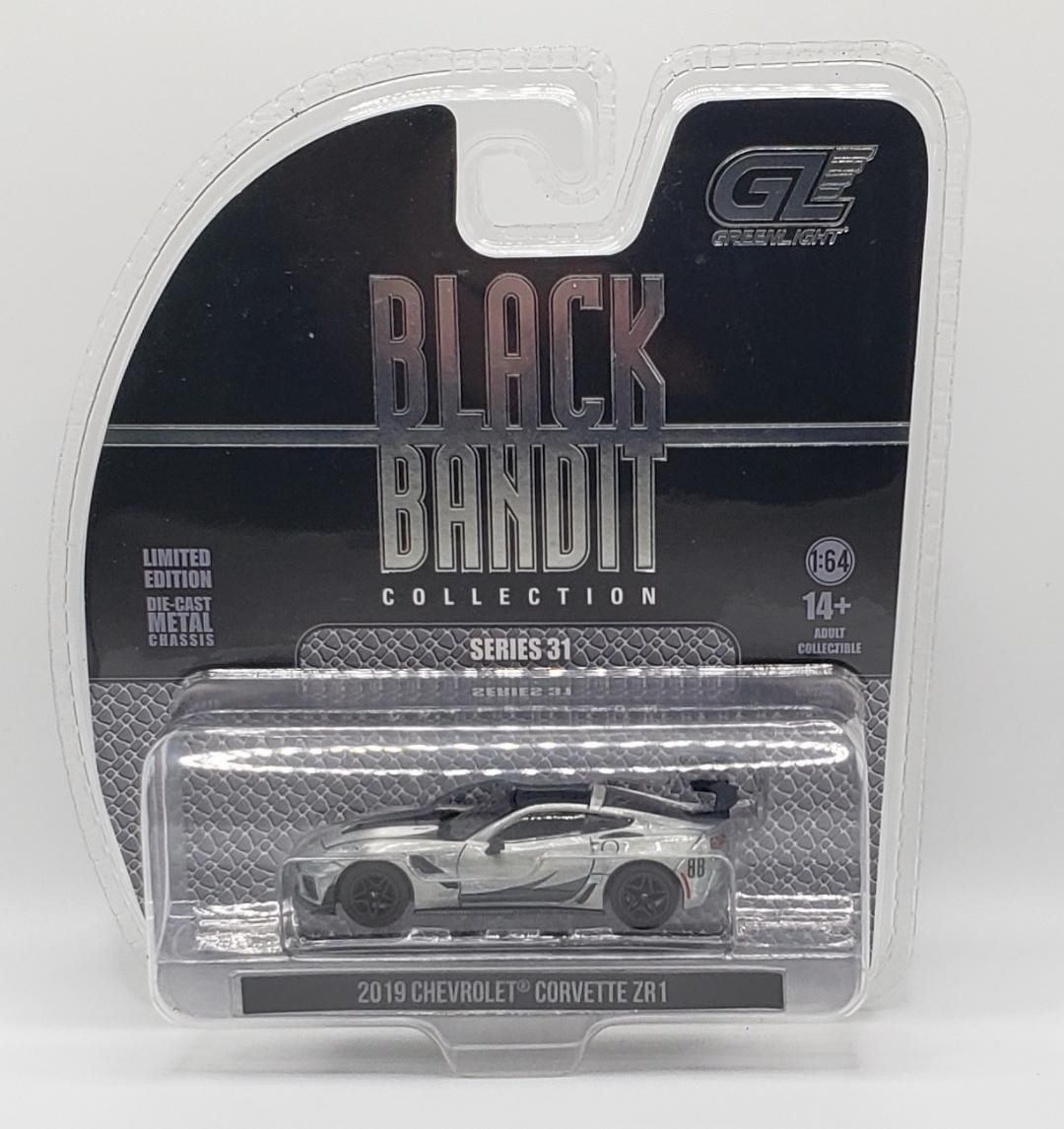 Greenlight Black bandit series 31 2019 Chevrolet Corvette ZR1 – Raw Body Chase**