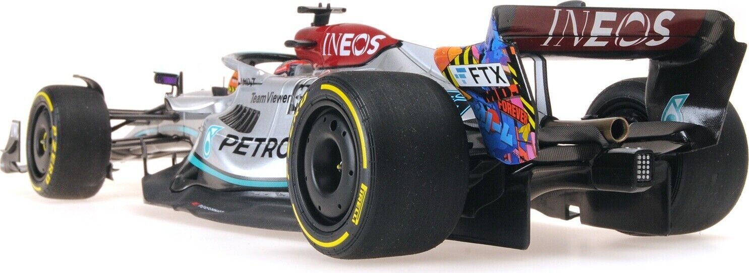 George Russell #63 2022 Mercedes AMG W13E Miami GP 1:18 By Minichamps