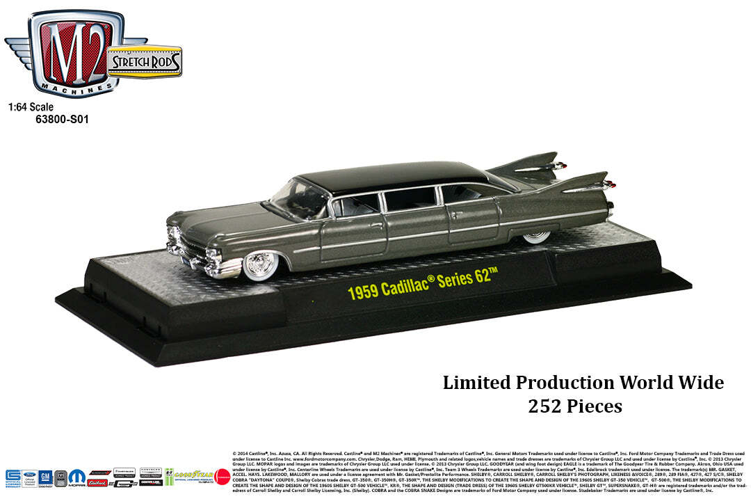 M2 Machines Stretch Rods EXCLUSIVE RELEASE – 1959 Cadillac – Charcoal Gray