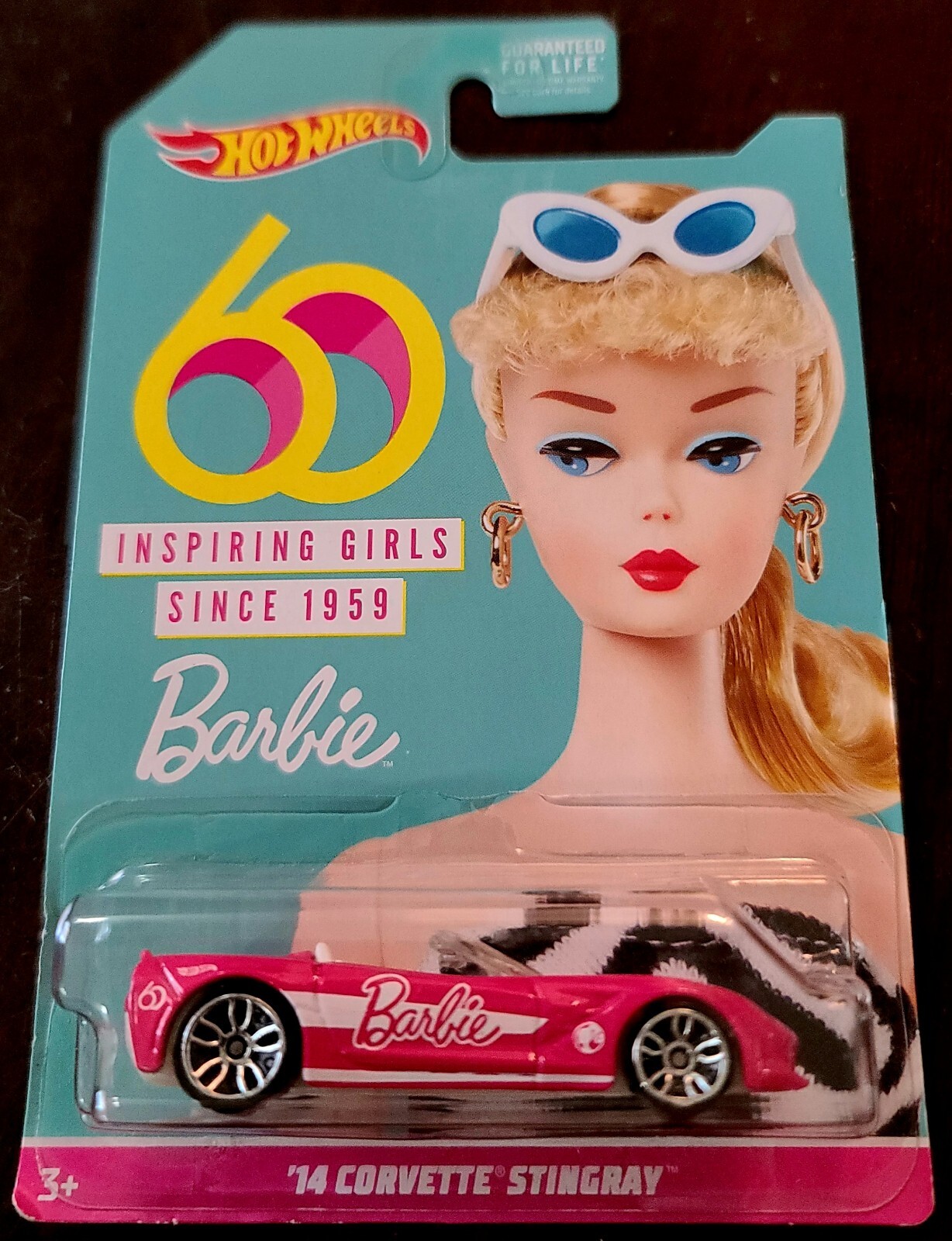 Hot Wheels 2019 60 Years Barbie ’14 Corvette Stingray Pink Short Card (Lot of 2)
