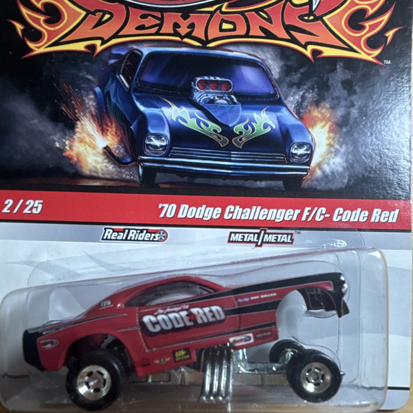 Hot Wheels Drag Strip Demons ’70 Dodge Challenger F/C Code Red 2/25