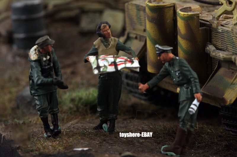1/72 TANK 1:72 WW2 German 3pcs trooper Soldier toy battlefield diorama in stock