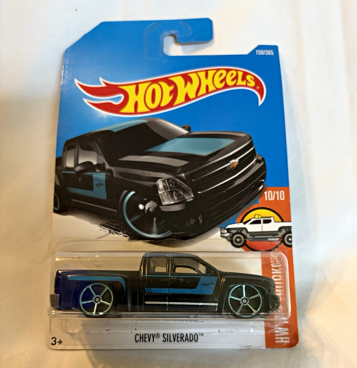 Hot Wheels 2019 Chevy Silverado HW Hot Trucks Black/Blue 1:64 Diecast Unopened