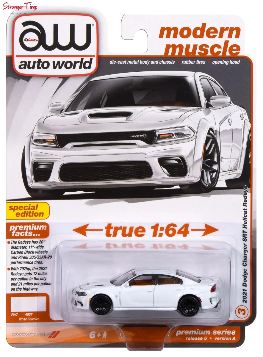 Autoworld 1:64 2021 Dodge Charger SRT Hellcat Redeye AWSP172-A Diecast Car