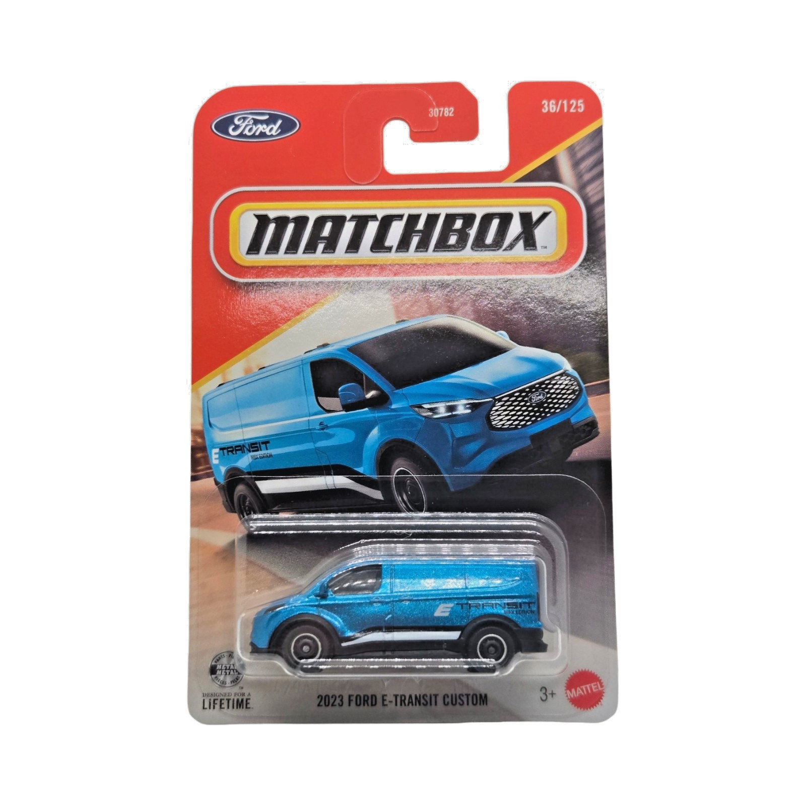 2025 & 2026 Matchbox 2023 Ford E-Transit Custom Van Gray & Blue Variation Set