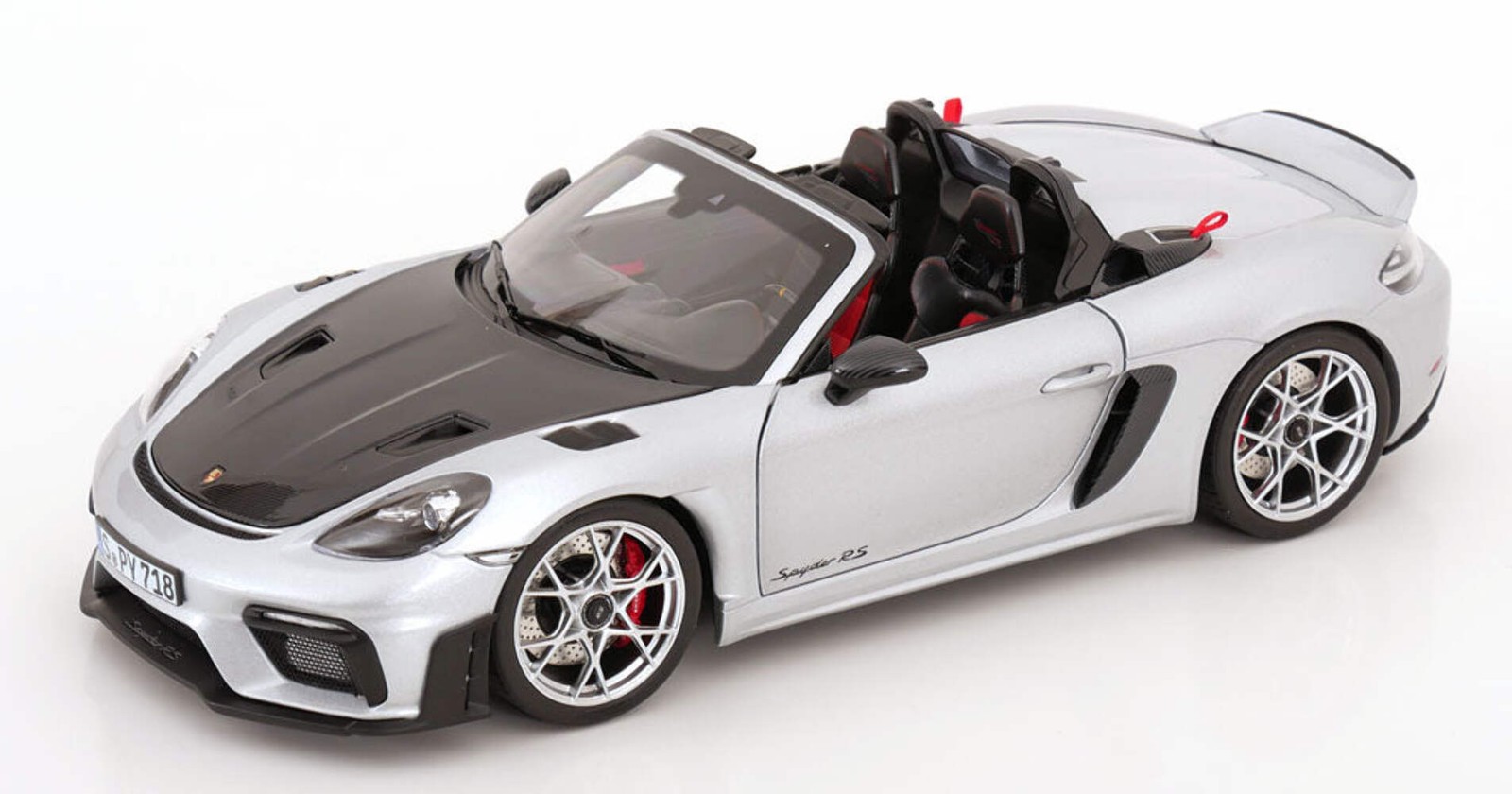 Norev 2023 Porsche 718 Spyder RS w/ Weissach Package GT Silver Metallic 1:18