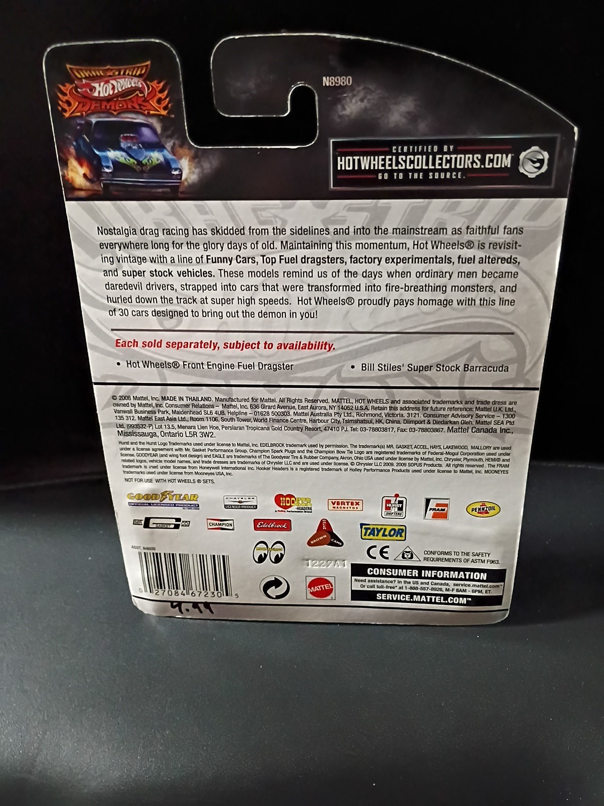 2009 Hot Wheels Drag-Strip Demons/Front Engine Fuel Dragster 21 of 30