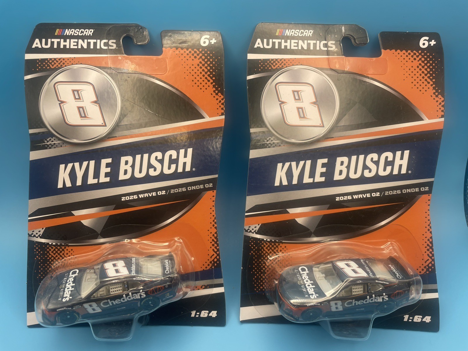 2026 NASCAR Authentics Wave 2 KYLE BUSCH CHEDDARS #8 – Blue Chase LOT OF 2