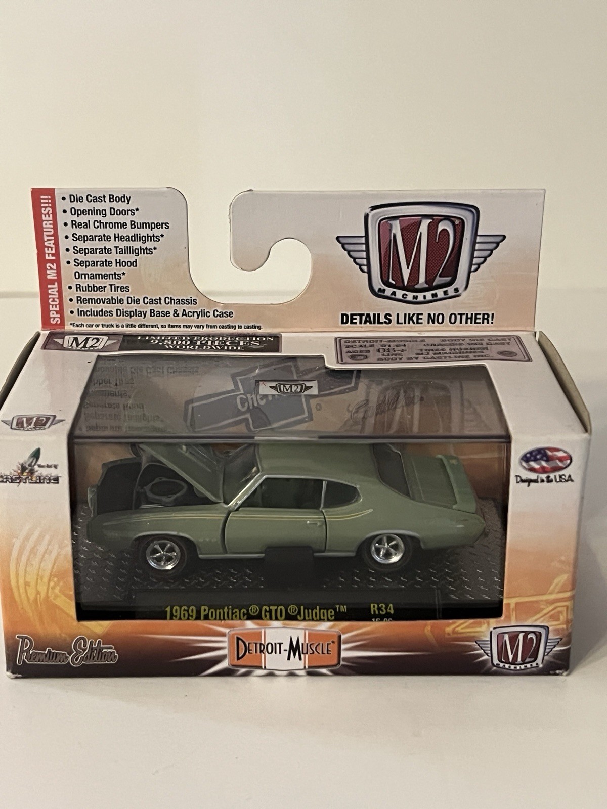 1969 Pontiac GTO Judge • Green M2 Detroit Muscle • Green • Sealed • 9800 PCS