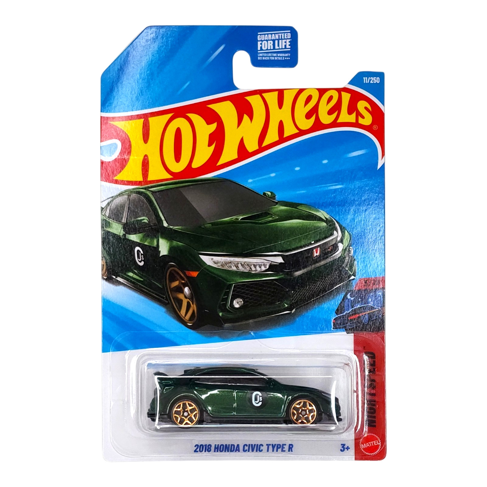 HOT WHEELS 2018 Honda Civic Type R Green Night Speed Mainline JDM JJK87 2026