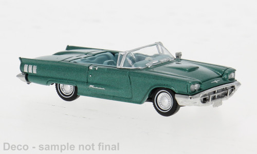 BREKINA 1960 FORD THUNDERBIRD CABRIOLET GREEN Convertible HO 1/87 PLASTIC