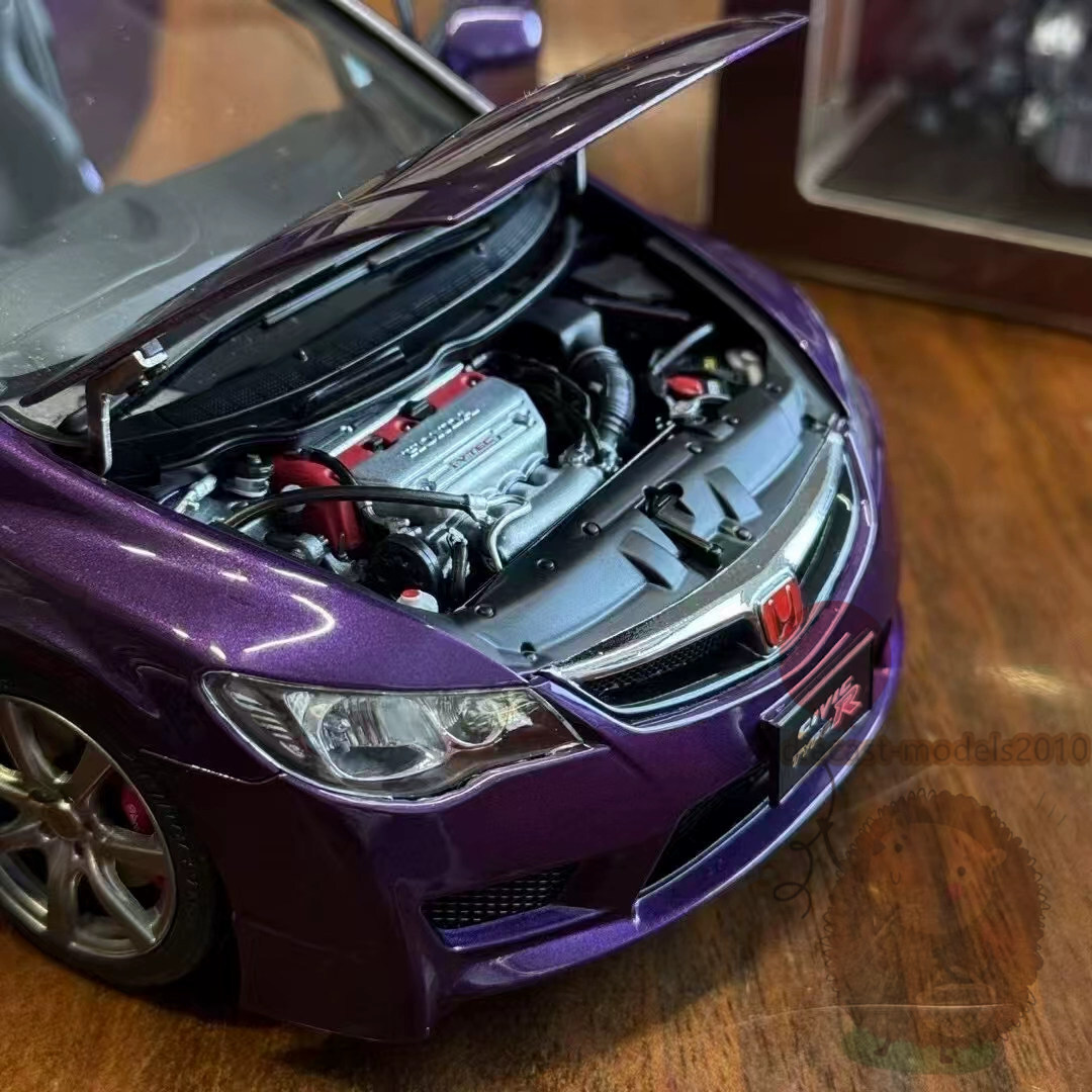 MH 1:18 Honda Civic Type R FD2 2007 Alloy Model Car Hobby birthday Gifts Purple