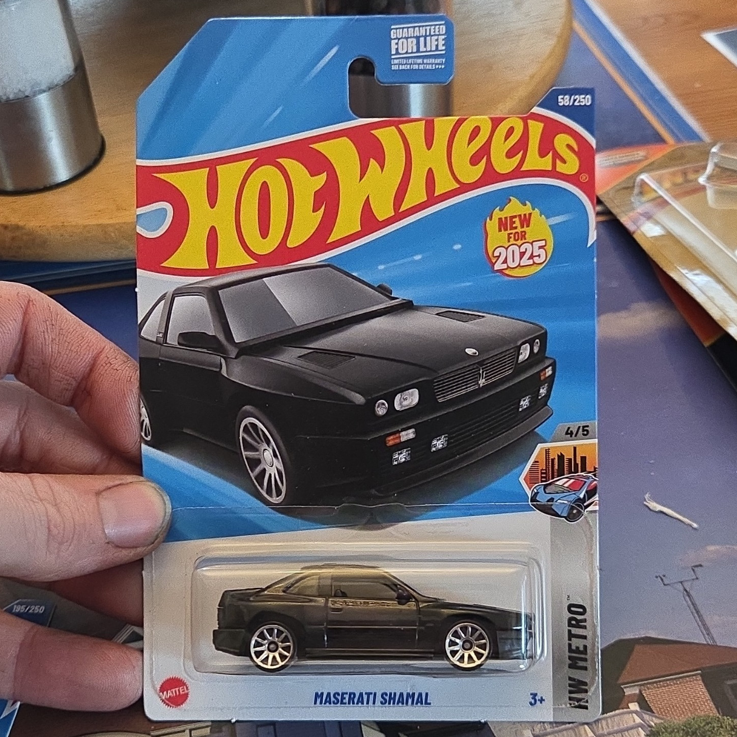 Hot Wheels HW Metro 1:64 1990 Maserati Shamal Black Diecast Car Unopened