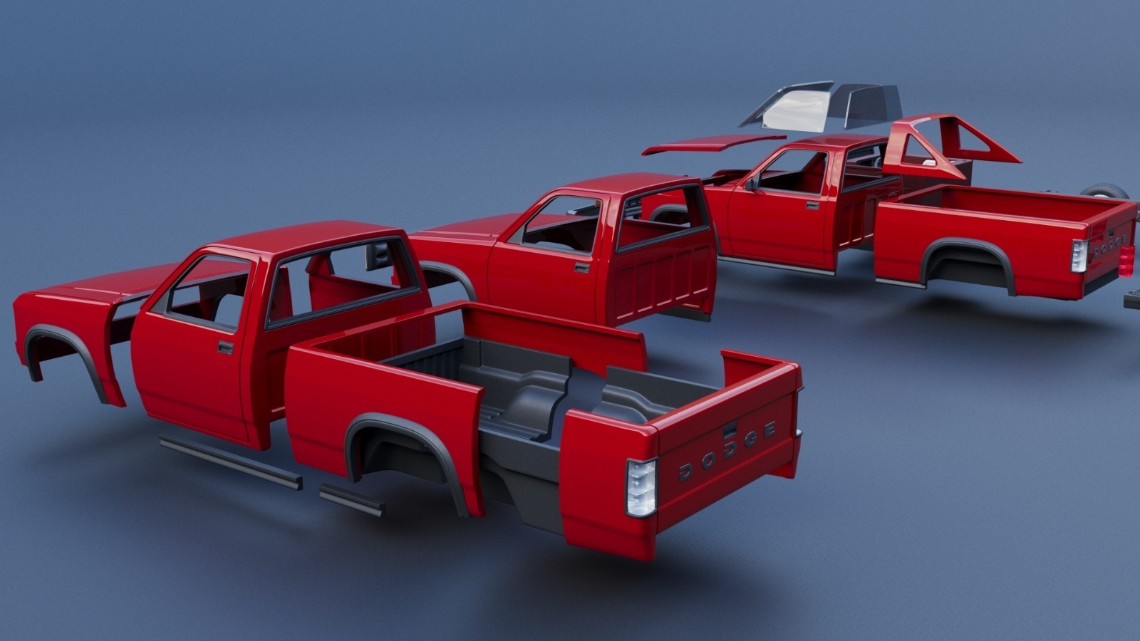 3d printed Dodge Dakota Shelby 1989 model car collectible replica