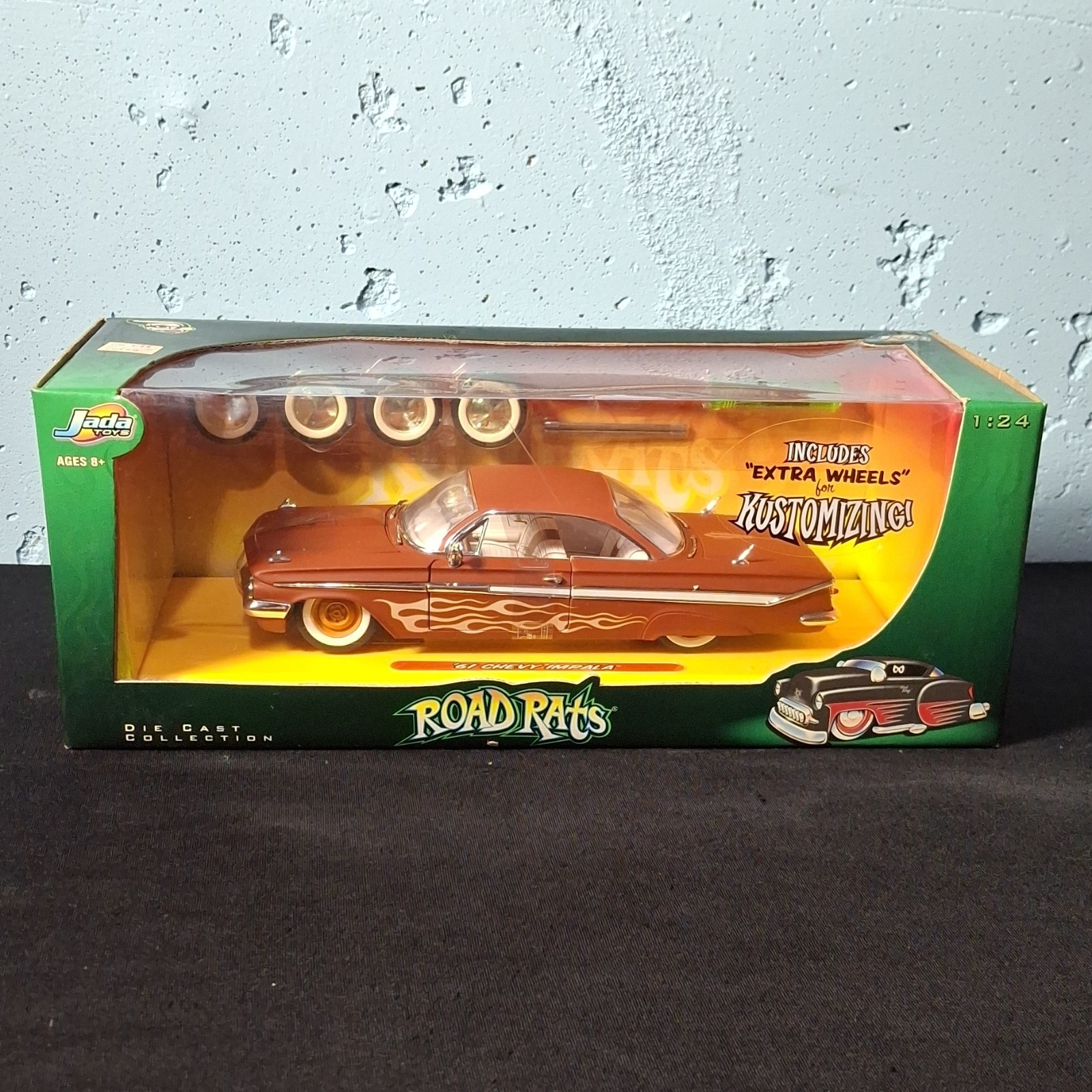Jada Toys Road Rats ’61 Chevy Impala 1:24 Orange/Flames – NIB (Read Description)