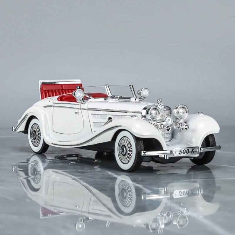 1:24 1936 Mercedes-Benz 500K Special Roadster Diecast Model Car Vintage Toy Gift