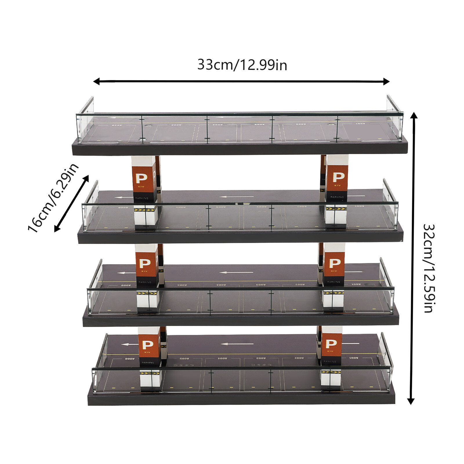 Diorama 4-Story 1/64 Acrylic Garage Model Car Parking Lot Backdrop Car Display!