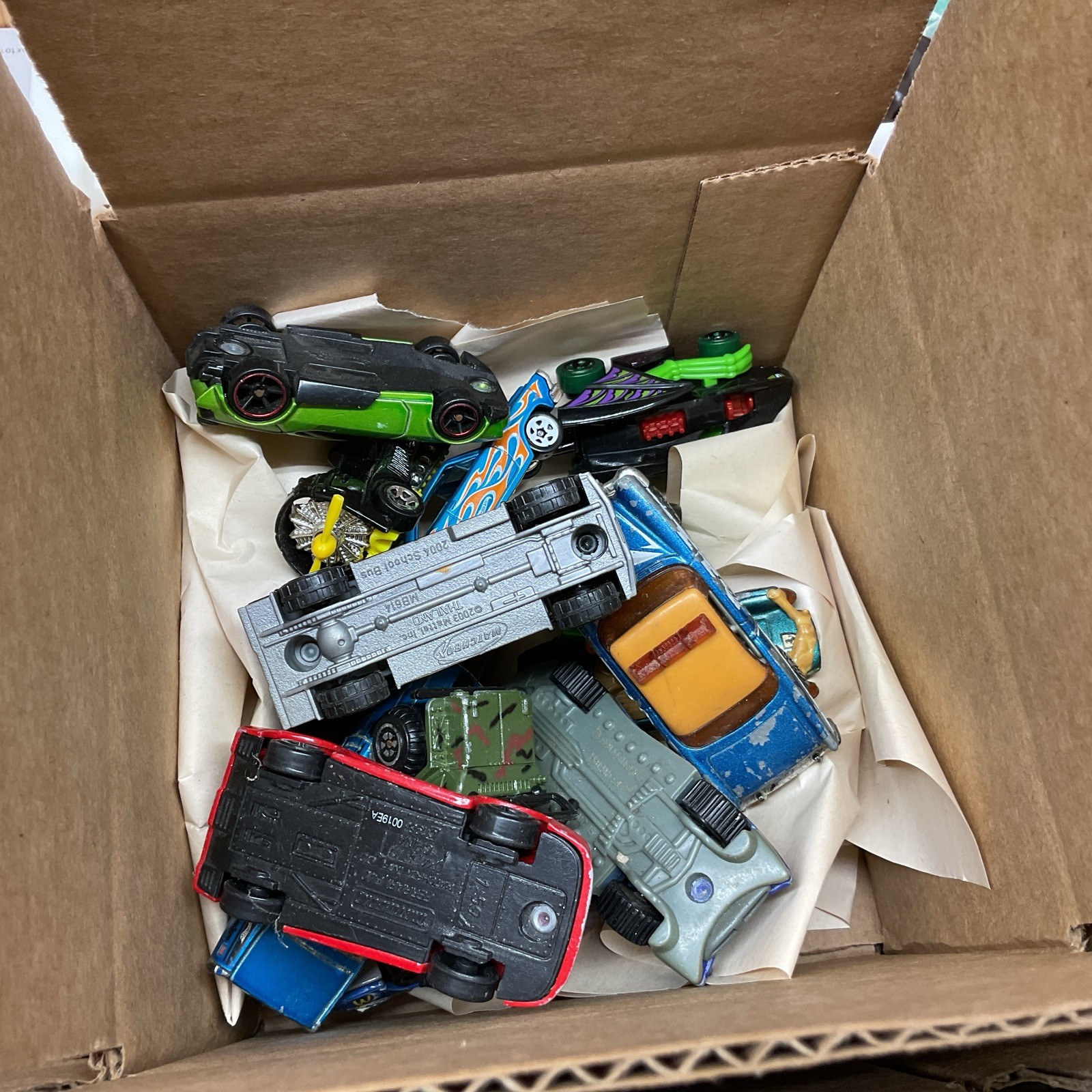 HOT WHEELS, MATCHBOX MYSTERY BOX 1 Ib. Box, Mixed Lot Approximately 12-15 Cars