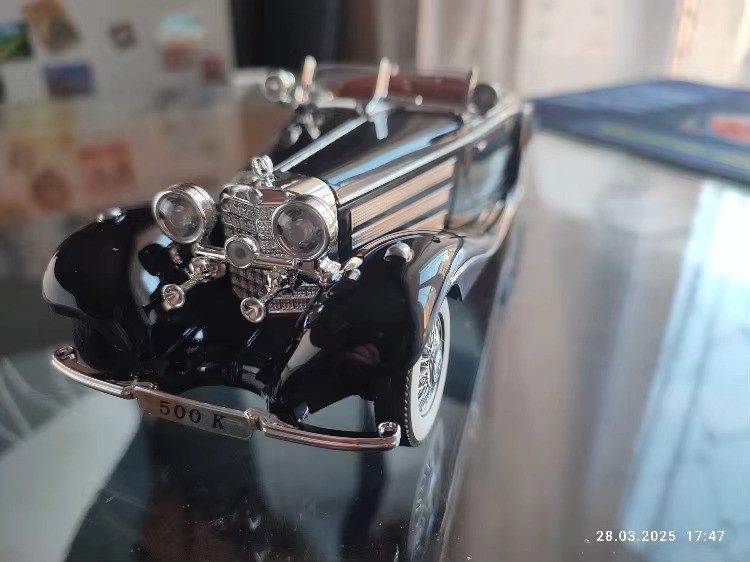 1:24 1936 Mercedes-Benz 500K Special Roadster Diecast Model Car Vintage Toy Gift