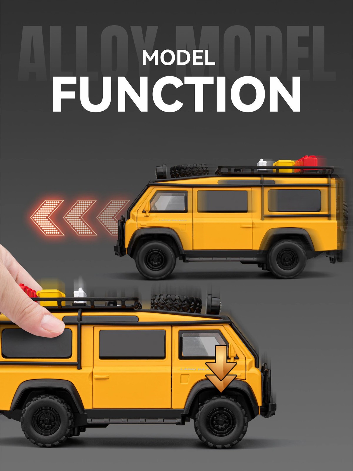 1:24 Defender Van Modified Diecast Alloy Model Sound Light Collection Vehicle