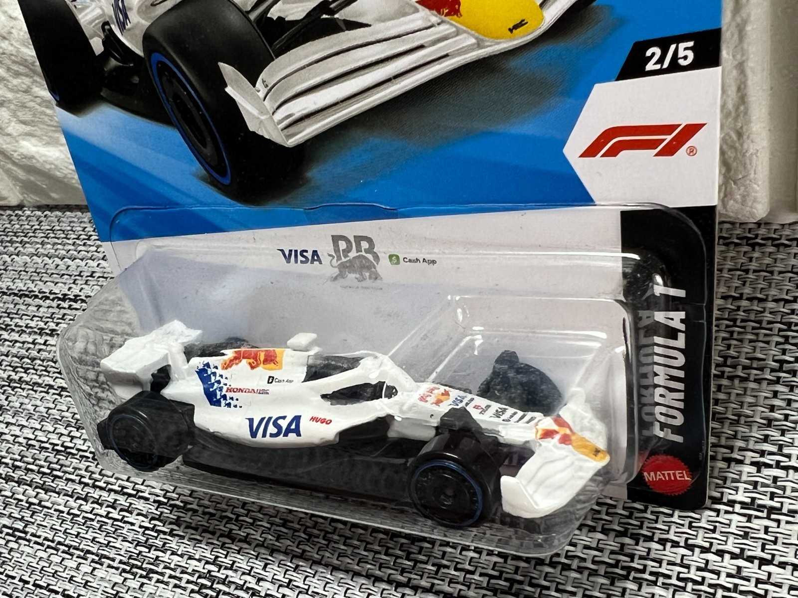 Hot Wheels Formula 1 2/5 Visa Cash App Racing Formula One Team 68/250 White
