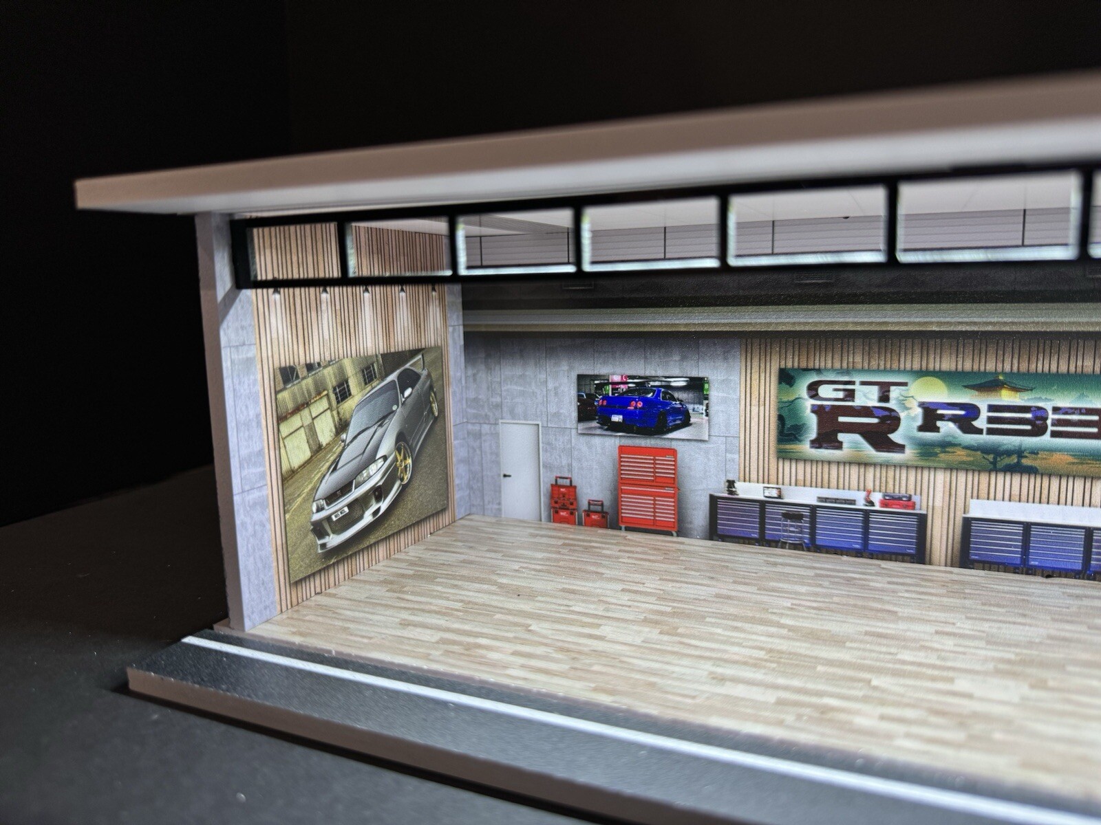 Nissan R33 Interior Theme FOR Hot Wheels 1:64 Model Diorama Garage LED Lighting!